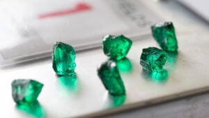 Rough emeralds by Gemfields image
