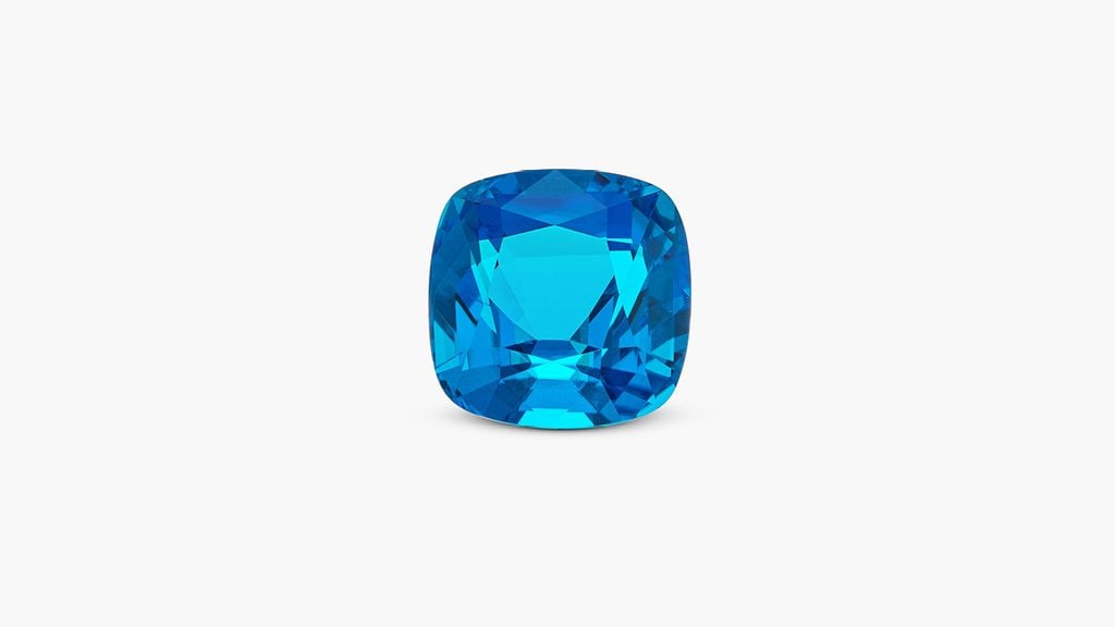 A ring with a cushion-cut, 7.52-carat Paraiba tourmaline and brilliant-cut diamonds at Sotheby's image