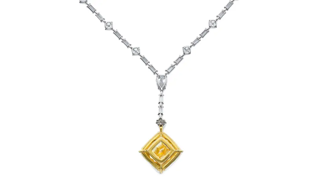 Yellow diamond necklace at Sotheby's image