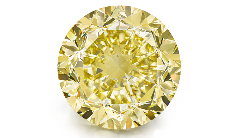 Fancy-vivid-yellow, round brilliant-cut ring, Sotheby's image