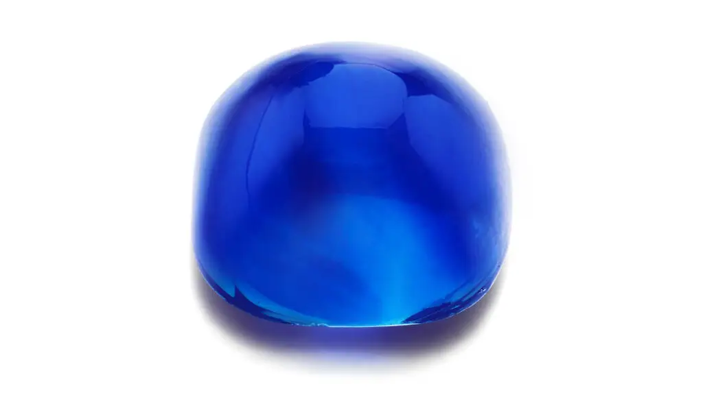 Unmounted sugarloaf cabochon Kashmir sapphire from Sotheby's image