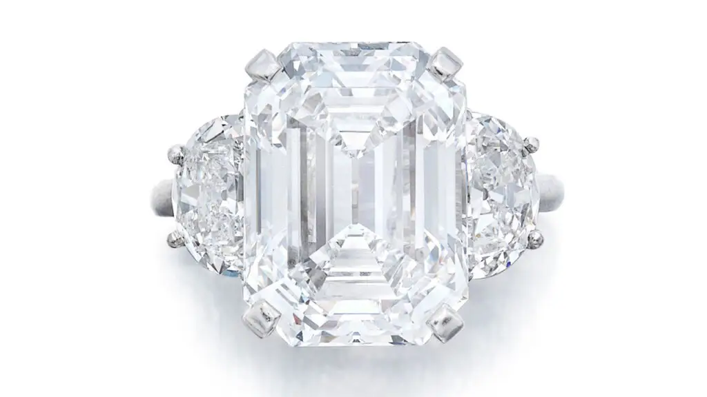 Van Cleef & Arpels ring set with an emerald-cut diamond at Sotehby's image