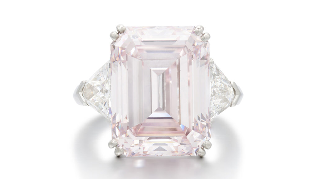 Orange-pink diamond ring at Sotheby's image