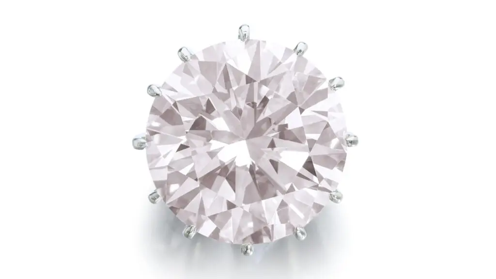 Light pink diamond pendant at Sotheby's image
