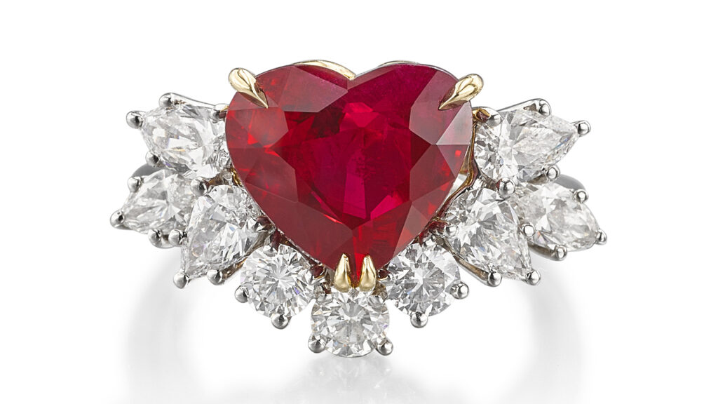 Heart-shaped Burmese ruby and diamonds by Harry Winston image