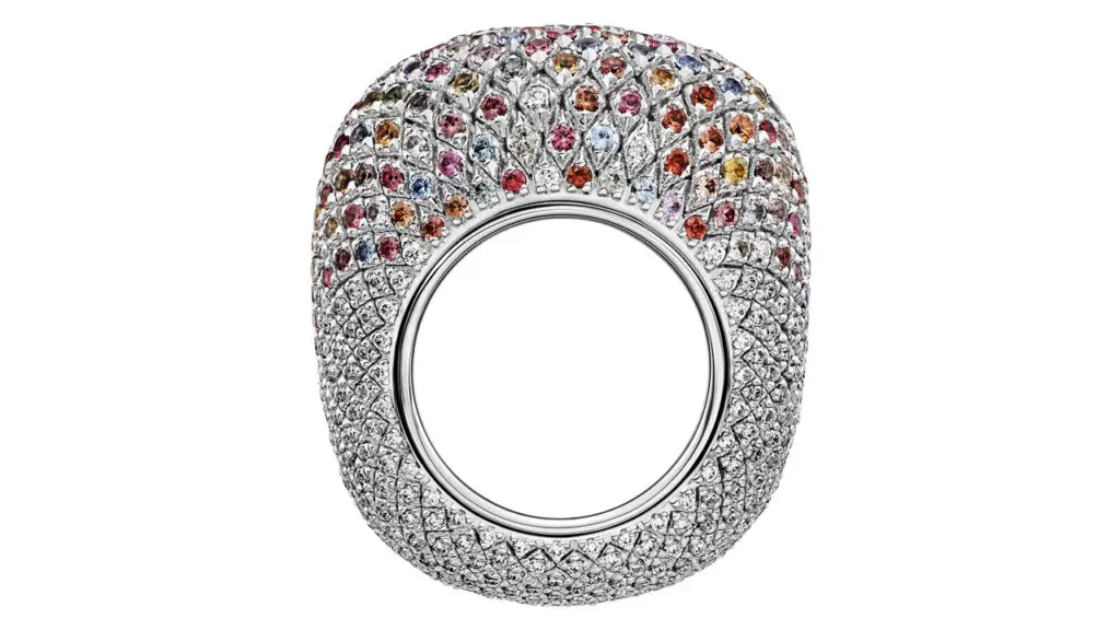 Coussin de Cartier ring in 18-karat white gold with Umba sapphires and diamonds image