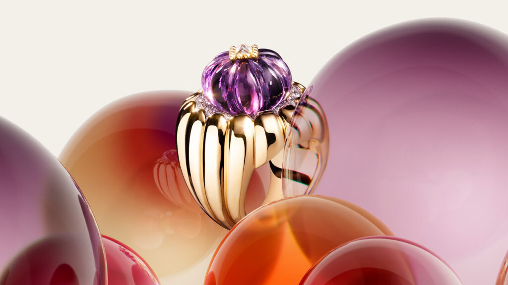 Cartier Tutti Tutti ring in yellow and white gold with amethyst and diamonds image