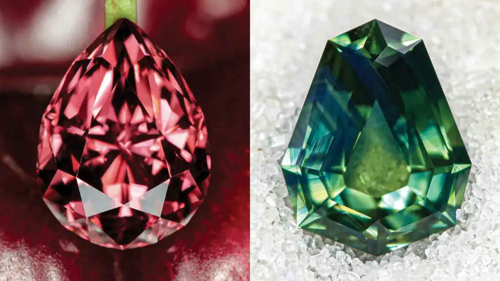 Nigerian sapphire (left) and Vietnamese spinel designed by Jenna Sloane image