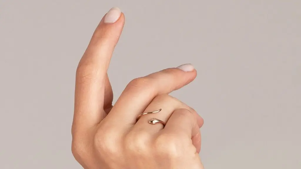 Snake ring in 14-karat gold and diamonds from Ali Weiss Jewelry