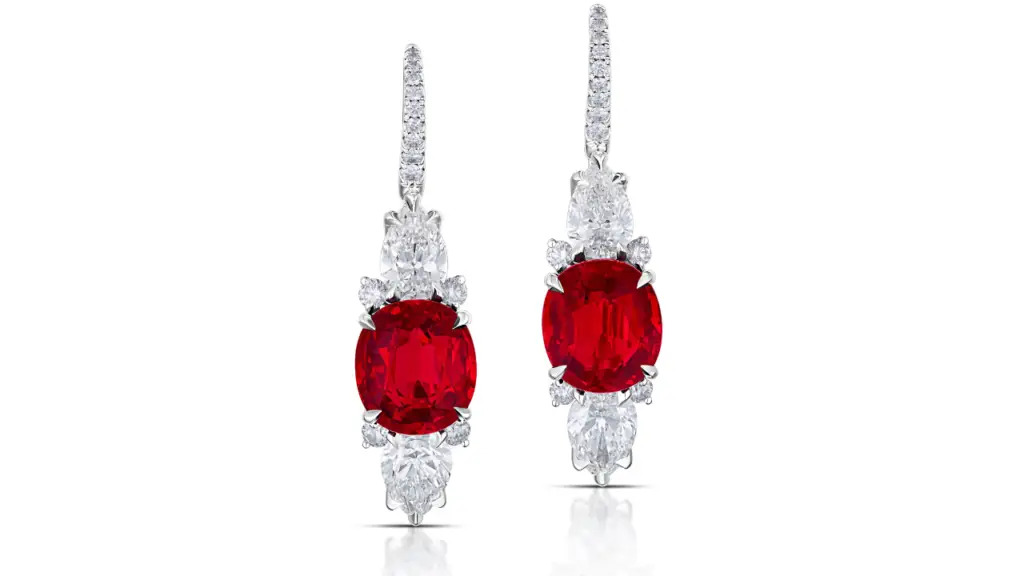 Jeffrey Bilgore platinum Drop Dead Ruby earring image
