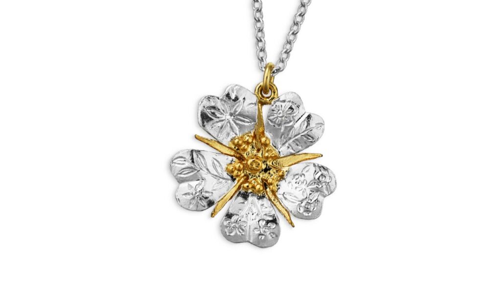 Floral Engraved Wild Rose necklace image