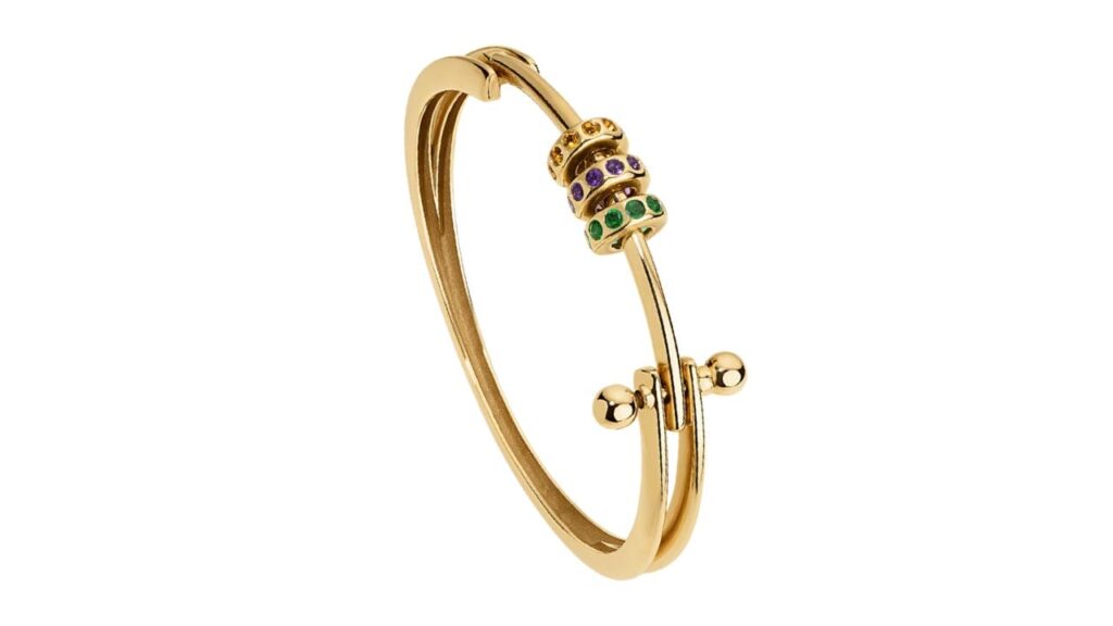 Claudia Mae Barbell bangle with gem-set beads image