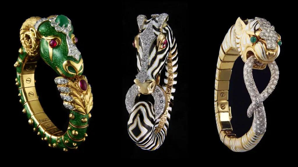 From left: Ram, Zebra and Slouching Tiger bracelets image
