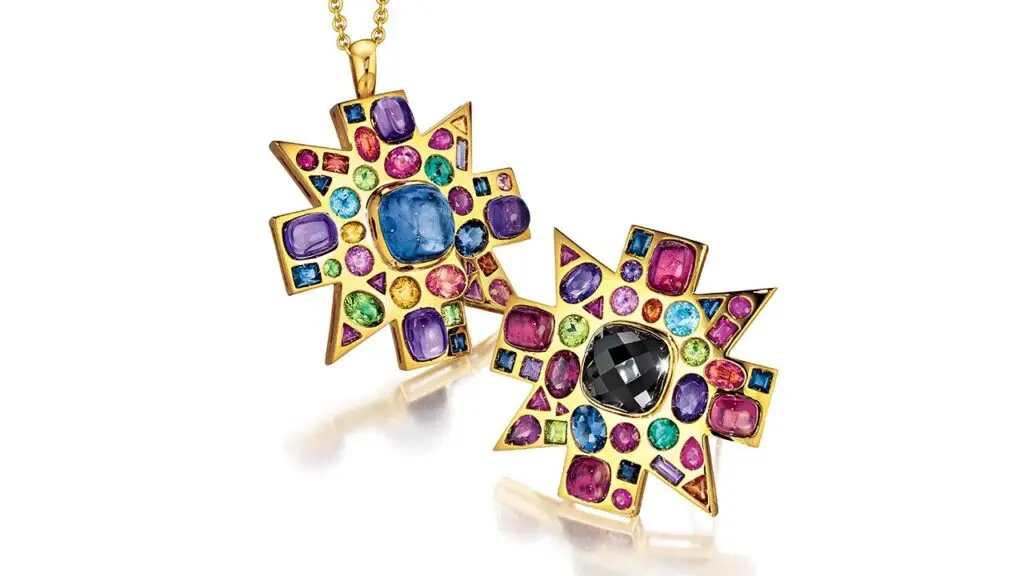 Multi-gem Byzantine pendant and brooch image