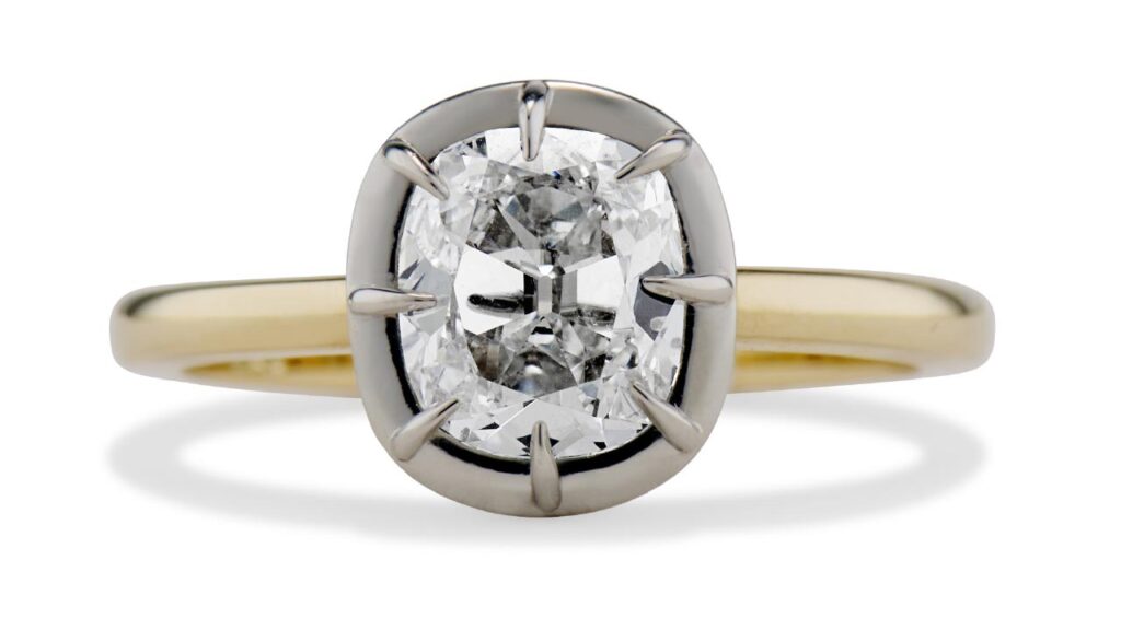 Ashley Zhang Collet engagement ring with a cushion cut 1.20 carat diamond image