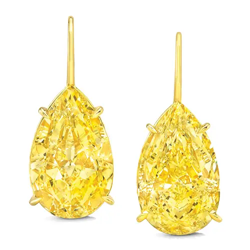 Pear-shaped
yellow-diamond earrings from
Rahaminov Diamonds image