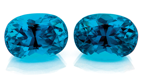 Cushion-cut blue zircons image