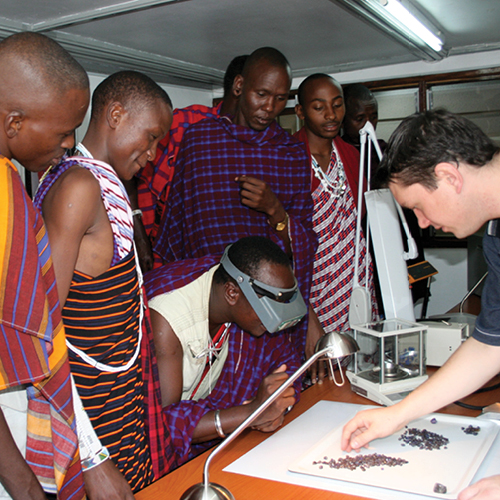 Adrian Banks demonstrating TanzaniteOne’s grading process image