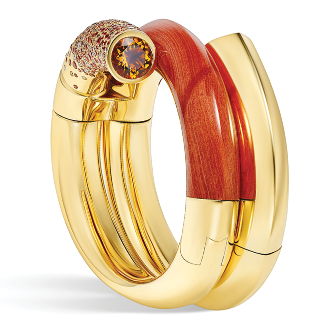 Tabayer Oera bracelet with carnelian, sapphires and brown diamonds image