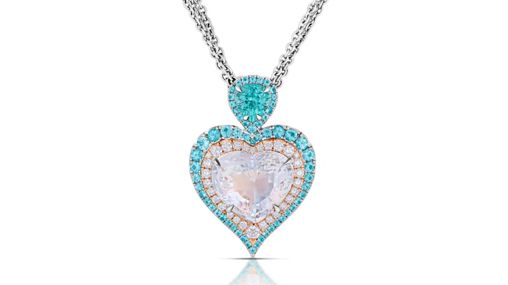 Omi Privé pendant with Paraiba tourmaline and rainbow moonstone image