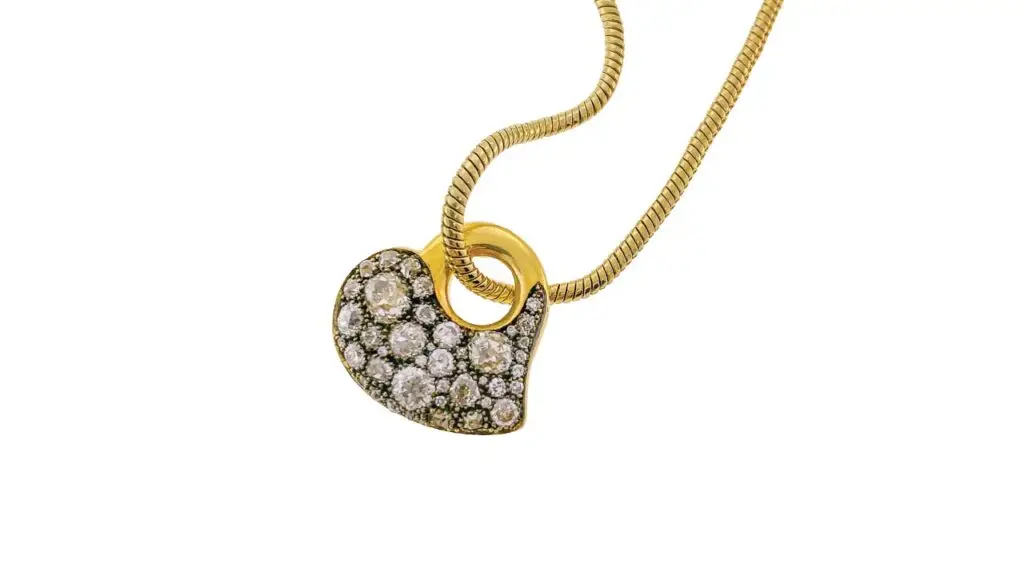 Gold and diamond Heart necklace by Circa 1700 image