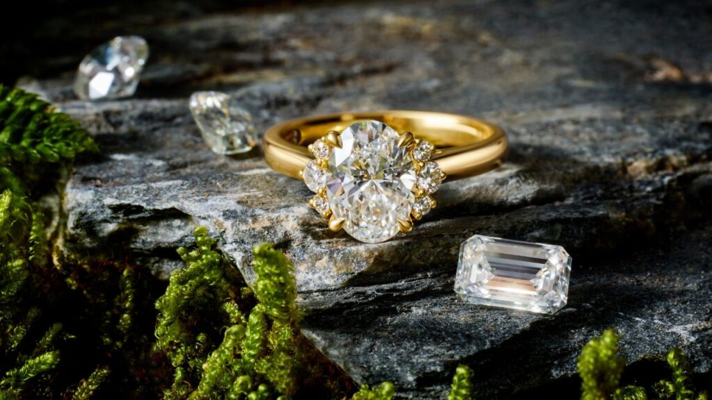 A gold and diamond ring and loose diamonds from Jared Jewelers’ Storied Diamond collection image