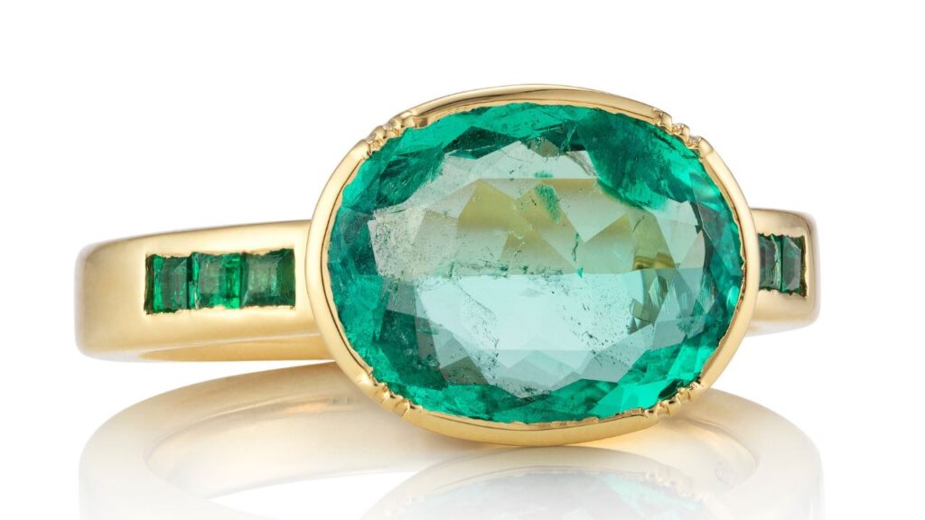 An 18-karat-gold and emerald ring from Brooke Gregson’s Orbit collection image