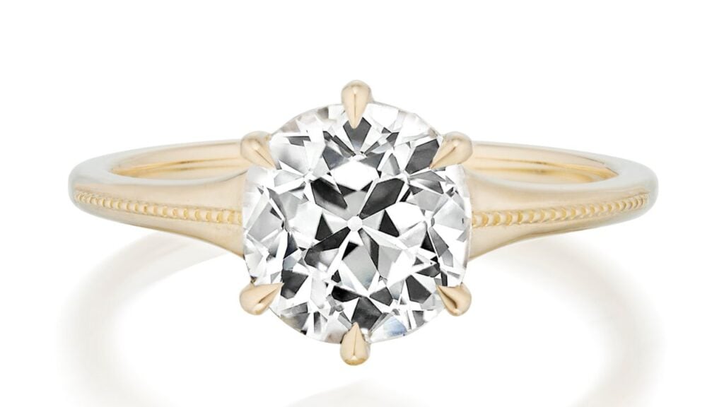 A Vale Jewelry engagement ring in 18-karat gold with an old mine-cut, 2.09-carat diamond image