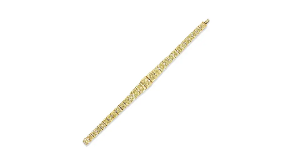 Graff fancy-yellow diamond bracelet at Christie's image