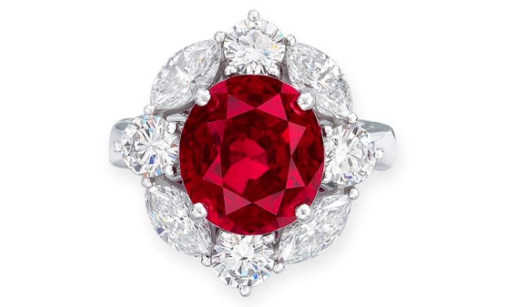 Burmese ruby ring, Christies image