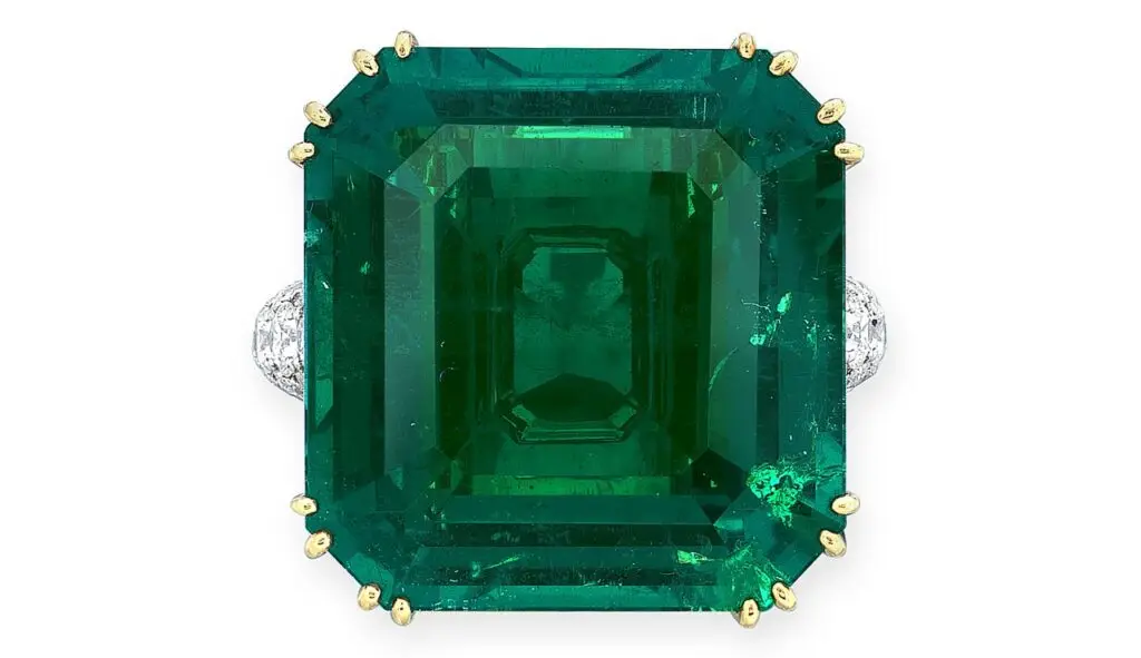 20.69-carat, Colombian emerald and diamond ring, Christies image