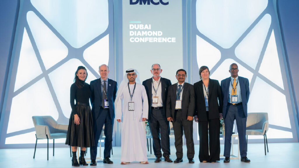 Group of delegates on stage at the Dubai Diamond Conference image