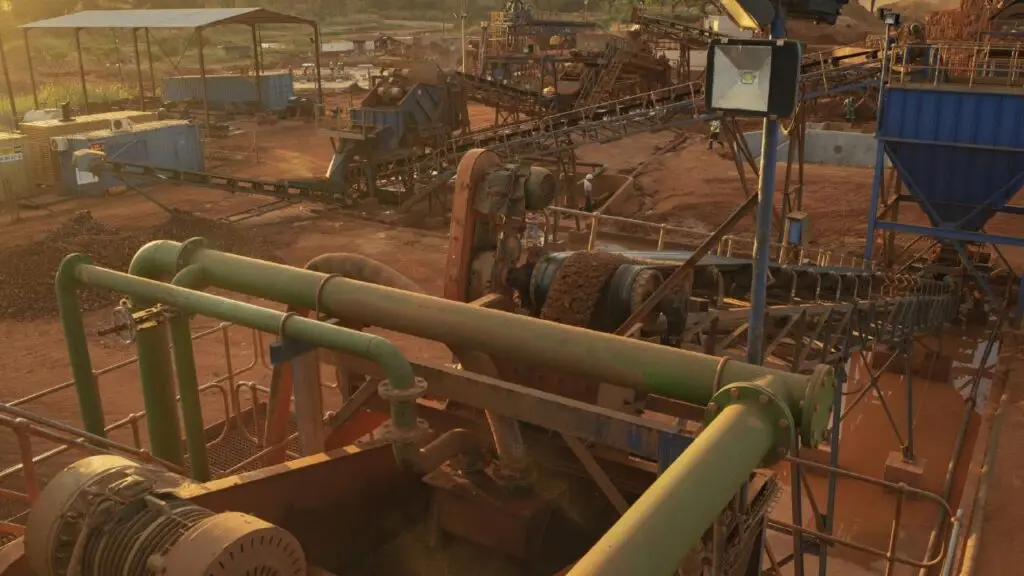 Image of a wash plant where rubies are initially separated at Gemfields' Montepuez Ruby Mining mine in Mozambique