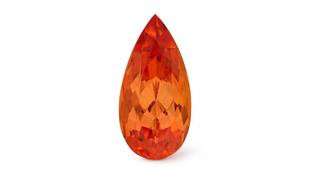 A pear-cut, 10.73-carat spessartite garnet from 100% Natural image