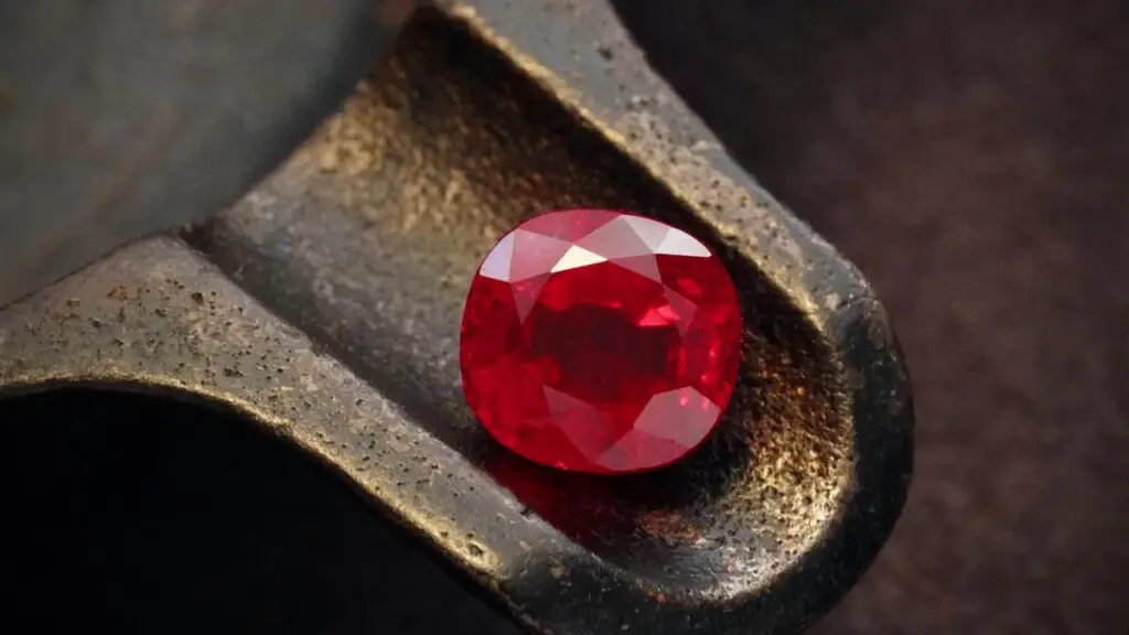 Cushion-cut Burmese ruby at Jogani Gallery image