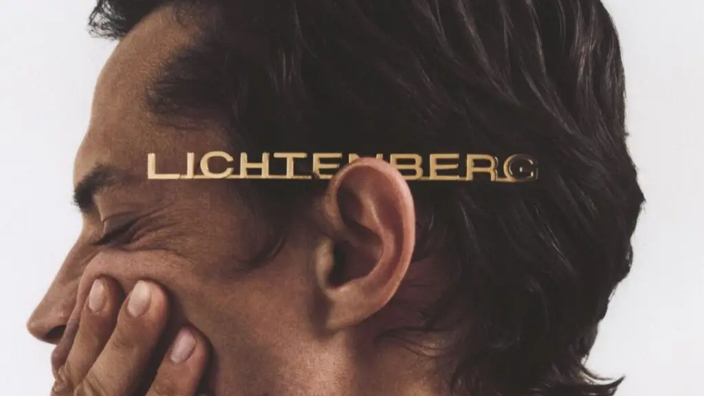 Gold charms styled as a hair jewel that spells out Lichtenberg image