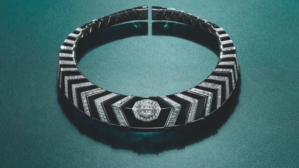 Onyx and diamond Zebra Mnyama choker by Messika image