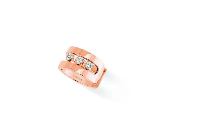 Messika Move Ron ring in rose gold with diamonds. (Messika)
