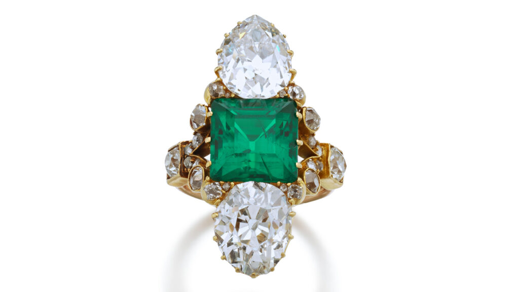 Image of emerald and diamond ring which belonged to Princess Eudoxia of Bulgaria image