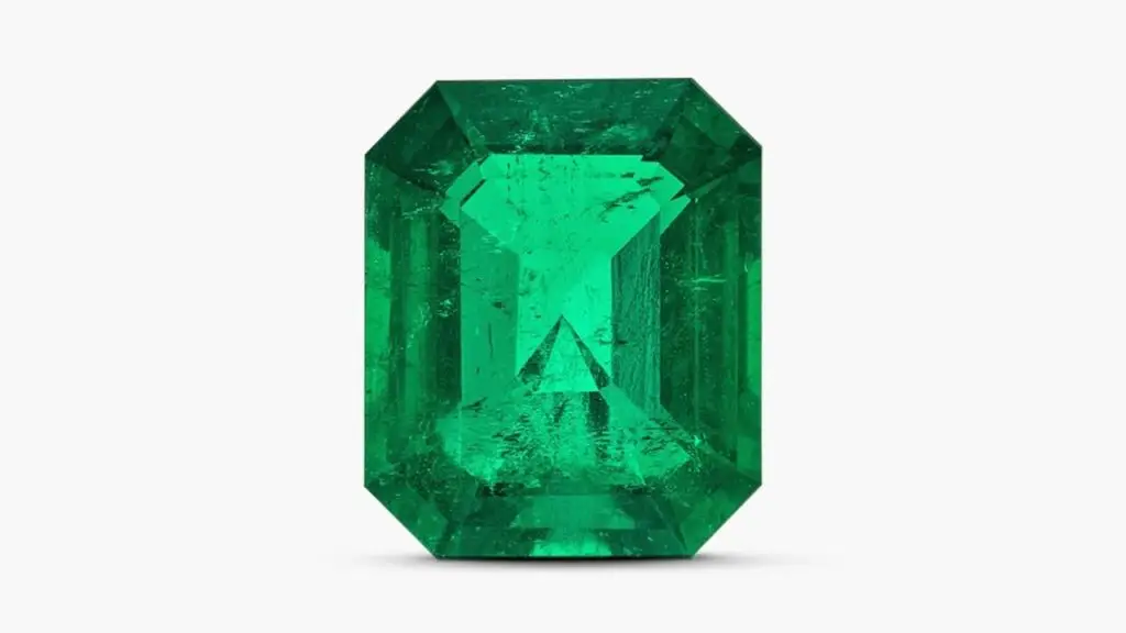 An unmounted emerald-cut, 5.64-carat Colombian emerald at Sotheby's image
