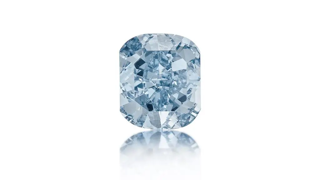 Modified rectangular mixed-cut, fancy-vivid-blue, diamond ring at Sotheby's image