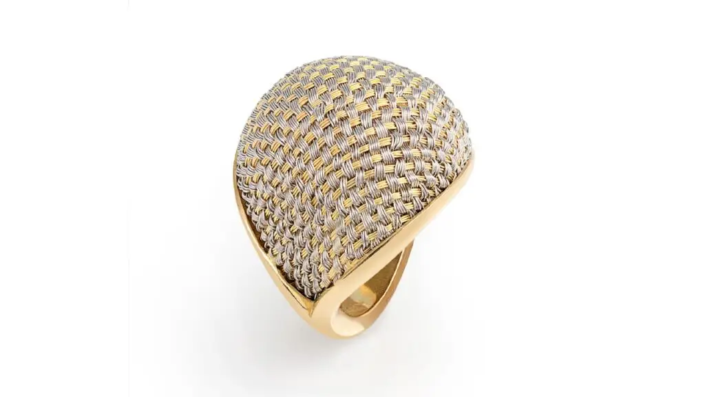 An 18-karat-gold ring by Megan Brown with woven gold and platinum wires image