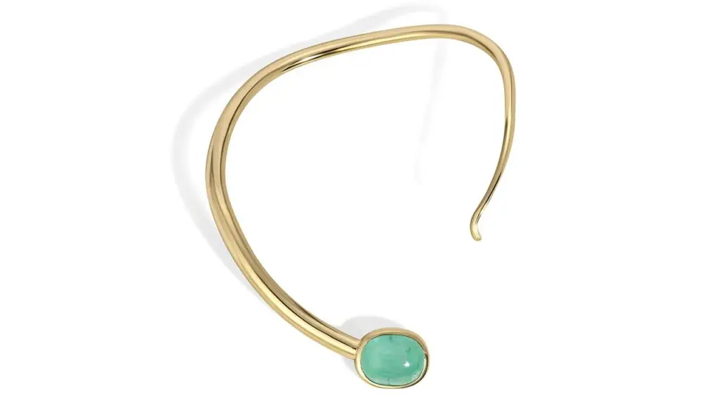 Jonne Amaya Cat CLaw necklace in 14-karat gold with an emerald image