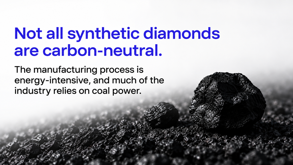 "Not all synthetic diamonds are carbon-neutral," meme image