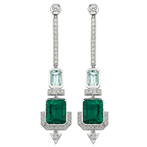 Van Cleef & Arpels emerald and diamond Art Deco bracelet image