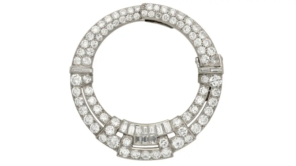 Diamond and platinum Un Cercle brooch by Van Cleef & Arpels image