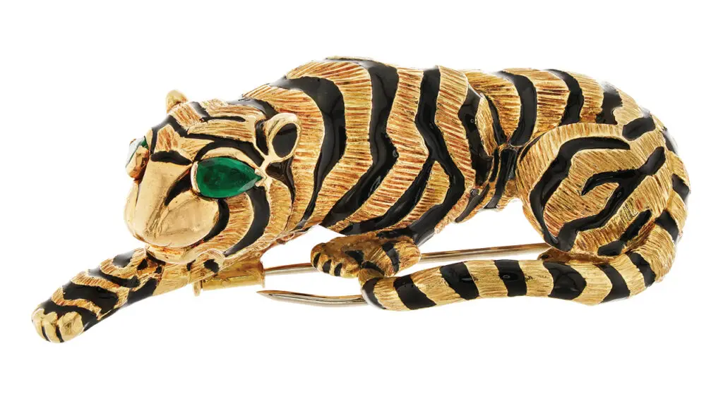 David Webb tiger brooch from Lauren DeYoung Jewelry image