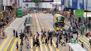 Causeway Bay shopping district in Hong Kong image