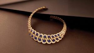 The Van Cleef & Arpels sapphire and diamond necklace at Poly Auction image
