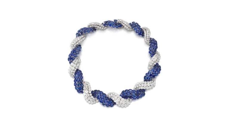 The sapphire and diamond necklace that will lead the auction at Sotheby's image